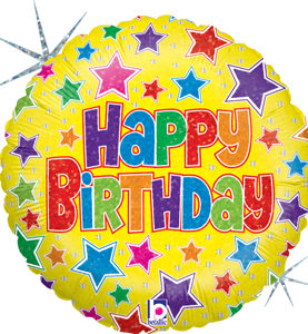 Happy Birthday Bold Stars Balloon