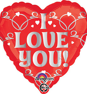 Silver Love Balloon