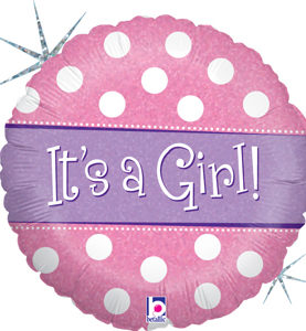 Polka Dot It's a Girl Balloon